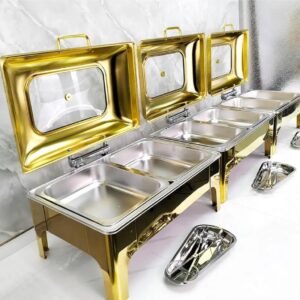 9L Luxury stainless steel chafing dishes with electric heaters or extra for fuel burner